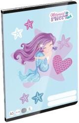Lizzy Card Mermaid Sweet A5 16-32 lapos II. osztályos vonalas füzet (20804)