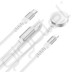 Silverline Apple Watch 3W 2A 1, 2M Fehér Cable 3in1 Type-C, 2x Lightning