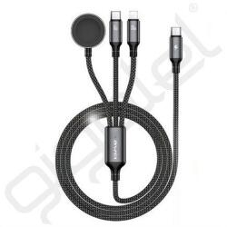 Awei töltőkábel 3in1 (Type-C - lightning/Type-C, Apple Watch töltő, 100W, wireless, gyorstöltő, 120cm) FEKETE