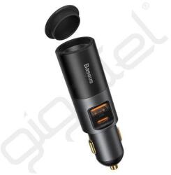 Baseus szivargyújtó adapter (elosztó, szivargyújtó+USB+Type-C aljzat, PD gyorstöltő 3.0, 120W) SZÜRKE - extratelgsm