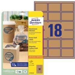 AVERY Etichetă AVERY L7110-25 62x42mm etichetă de produs ecologică kraft maro 450 etichete/cutie 25 foi/cutie (L7110-25)