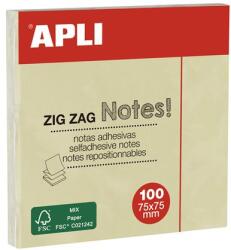 APLI Bloc de notițe autocolante, "Z", 75x75 mm, 100 de foi, APLI "Classic", galben 12078 (12078)