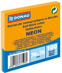 DONAU Bloc de notițe DONAU 76x76 mm 100 de coli portocaliu neon U7586011-12 (U7586011-12)
