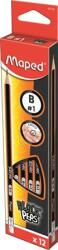 Maped Creion de grafit cu gumă de șters, B, triunghiular, MAPED "BlackPeps" 851724FC/851724 (851724FC/851724)