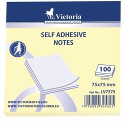 VICTORIA Blocul autocolant, 75x75 mm, 100 de foi, VICTORIA OFFICE, galben 01-565401-LV757575-2013 (01-565401-LV7575-2013)