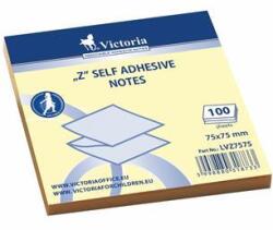 VICTORIA Bloc de notițe autocolante, "Z", 75x75 mm, 100 de foi, VICTORIA OFFICE, galben 01-564401-LVZ757575-2013 (01-564401-LVZ7575-2013)