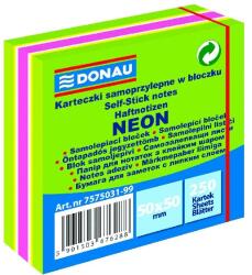 DONAU Bloc de notițe autocolante DONAU 50x50 mm 250 coli culori neon mixte verde U7575031-99 (U7575031-99)
