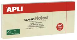 APLI Bloc de notițe autocolante, 40x50 mm, 3x100 de foi, APLI "Classic", galben 10977 (10977)