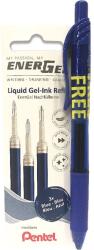 Pentel EnerGel BL107-CX stilou albastru + 3 buc/pachet stilou roller ball cu gel albastru pachet promoțional (LR7-3C-PROMO)