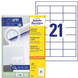 AVERY Etichetă AVERY 3670 64x36mm universal 2100 etichete/cutie 100 foi/cutie (3670)
