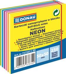 DONAU Bloc de notițe autocolante, 50x50mm, 250 de foi, DONAU, alb și culori neon 7575011-99 (7575011-99)