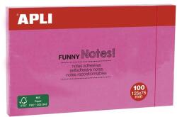 APLI Bloc de notițe autocolante, 125x75 mm, 100 de foi, APLI "Funny", roz 15003 (15003)