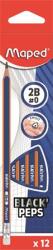 Maped Creion de grafit cu radieră, 2B, triunghiular, MAPED "BlackPeps Navy" 851822 (851822)