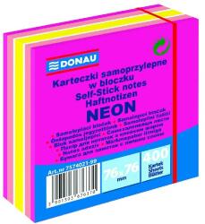 DONAU Bloc de notițe autocolante DONAU 76x76 mm 400 coli culori neon mixte roz U7574021-99 (U7574021-99)