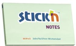 STICK N Bloc de notițe autocolante STICKN 76x127mm verde pastel 100 foi 21156 (21156)