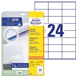 AVERY Etichetă AVERY 3490 70x36 mm alb universal 720 etichete/cutie 30 foi/cutie (3490)
