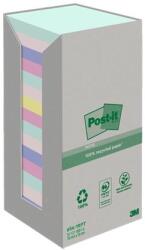 3M POSTIT Carnețel autocolant, 76x76 mm, 16x100 coli, ecologic, 3M POSTIT "Nature", culori pastelate mixte 7100259226 (7100259226)