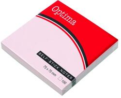 Optima Bilet autocolant OPTIMA 75x75mm roz pastelat 100 foi 22919 (122919)