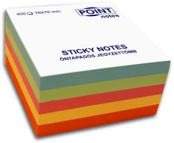 POINT Cube 76x76mm 400 de coli multicolore, blocnotes autocolante pastelate C20510 (C20510)