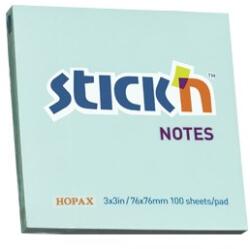 STICK N Bloc de notițe autocolante STICKN 76x76mm albastru pastel 100 foi 21149 (21149)