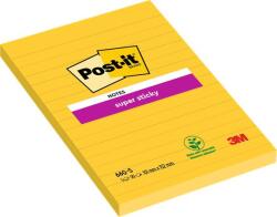 POST-IT Bloc autocolant, 102x152 mm, 90 de coli, cu garnitură, 3M POSTIT "Super Sticky", galben 7100172740 (7100172740)