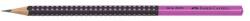 Faber-Castell Creion grafit, HB, triunghiular, FABER-CASTELL "Grip 2001", negru, roz 517011 (517011)