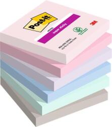 3M POSTIT Bloc de notițe autocolante, 76x76 mm, 6x90 coli, 3M POSTIT "Super Sticky Soulful", culori mixte 7100259204 (7100259204)
