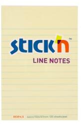 STICK N Bloc de notițe autocolante STICKN 150x101mm căptușit galben 100 coli 21056 (21056)