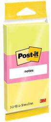 3M POSTIT Bloc de notițe autocolante, 38x51 mm, 3x100 foi, 3M POSTIT, culori neon 7100172319 (7100172319)