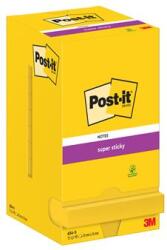 3M POSTIT Bloc de notițe autocolante, 76x76 mm, 12x90 coli, 3M POSTIT "Super Sticky", ultra galben 7100290189 (7100290189)