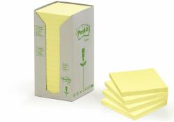 3M POSTIT Bloc de notițe autoadezive, 76x76 mm, 16x100 coli, ecologic, 3M POSTIT, galben 7100172245 (7100172245)
