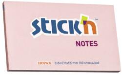 STICK N Bloc de notițe autocolante STICKN 76x127mm roz pastelat 100 foi 21154 (21154)