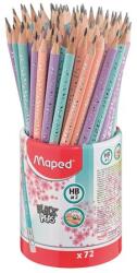 Maped Creion de grafit cu gumă de șters, suport pentru creion, HB, triunghiular, MAPED "BlackPeps Pastel", culori pastelate mixte 851769 (851769)