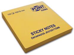 POINT 76x76mm 100 de foi, bloc notes autocolante galbene C20507 (C20507)