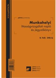 Formularul B. VALL. 348/UJ A5 "Jurnal și evidență a testului de alcoolemie la locul de muncă (B.VALL.348/UJ)