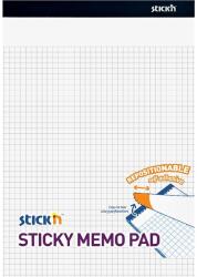 STICK N StickN 254x178mm 254x178mm 50 foi/blocul pătrat grilă pătrată albă caiet adeziv 21853 (21853)