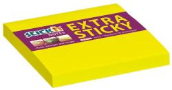 STICK N Bloc de notițe autocolante, 76x76 mm, 90 de coli, STICK N "Extra Sticky", galben neon 21670 (21670)
