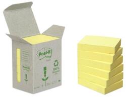 3M POSTIT Carnețel autocolant, 38x51 mm, 6x100 coli, ecologic, 3M POSTIT, galben 7100172254 (7100172254)
