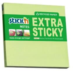 STICK N Bloc de notițe autocolante STICKN extra puternic 76x76mm reciclat verde pastel 90 de coli 21602 (21602)