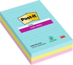 3M POSTIT Bloc de notițe autocolante, căptușite, 3x90 foi, 101x152 mm, 3M POSTIT "Super Sticky Cosmic", culori mixte 7100234251 (7100234251)