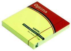 Optima Bilet autocolant OPTIMA 75x75mm verde neon 100 foi 22936 (122936)