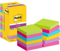 3M POSTIT Blocnotes autocolant, 76x76 mm, 12x90 coli, 3M POSTIT "Super Sticky", mixt 7100290156 (7100290156)