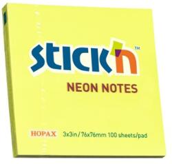 STICK N Bloc de notițe autocolante STICKN 76x76mm galben 100 foi 21133 (21133)