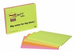 3M POSTIT Bloc de notițe autocolante, 203x152 mm, 4x45 coli, 3M POSTIT "Super Sticky", culori mixte 7100234637 (7100234637)