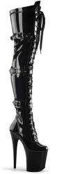 Pleaser USA Pleaser Flamingo-3028 Blk Str Pat/Blk 42