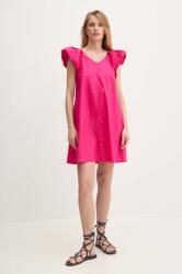 ANSWEAR rochie din bumbac culoarea roz, mini, evazati BMYH-SUD04T_43X