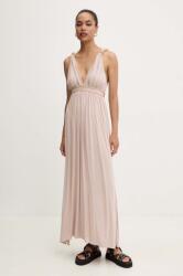 ANSWEAR rochie culoarea bej, maxi, evazată BMYH-SUD05G_80X (NL233938.ums)