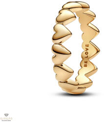 Pandora 14k aranyozott végtelen szívek gyűrű 52-es méret - 163427C00-52