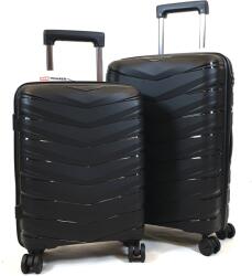 Touareg 2024 négykerekű fekete polipropilén S, M bőrönd szett-TG056-2db