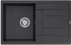 Quadron 1358 - Quadron MORGAN 111 gránit mosogató (780x500 mm, 1 medence+csepegtető) black dotted (1358)